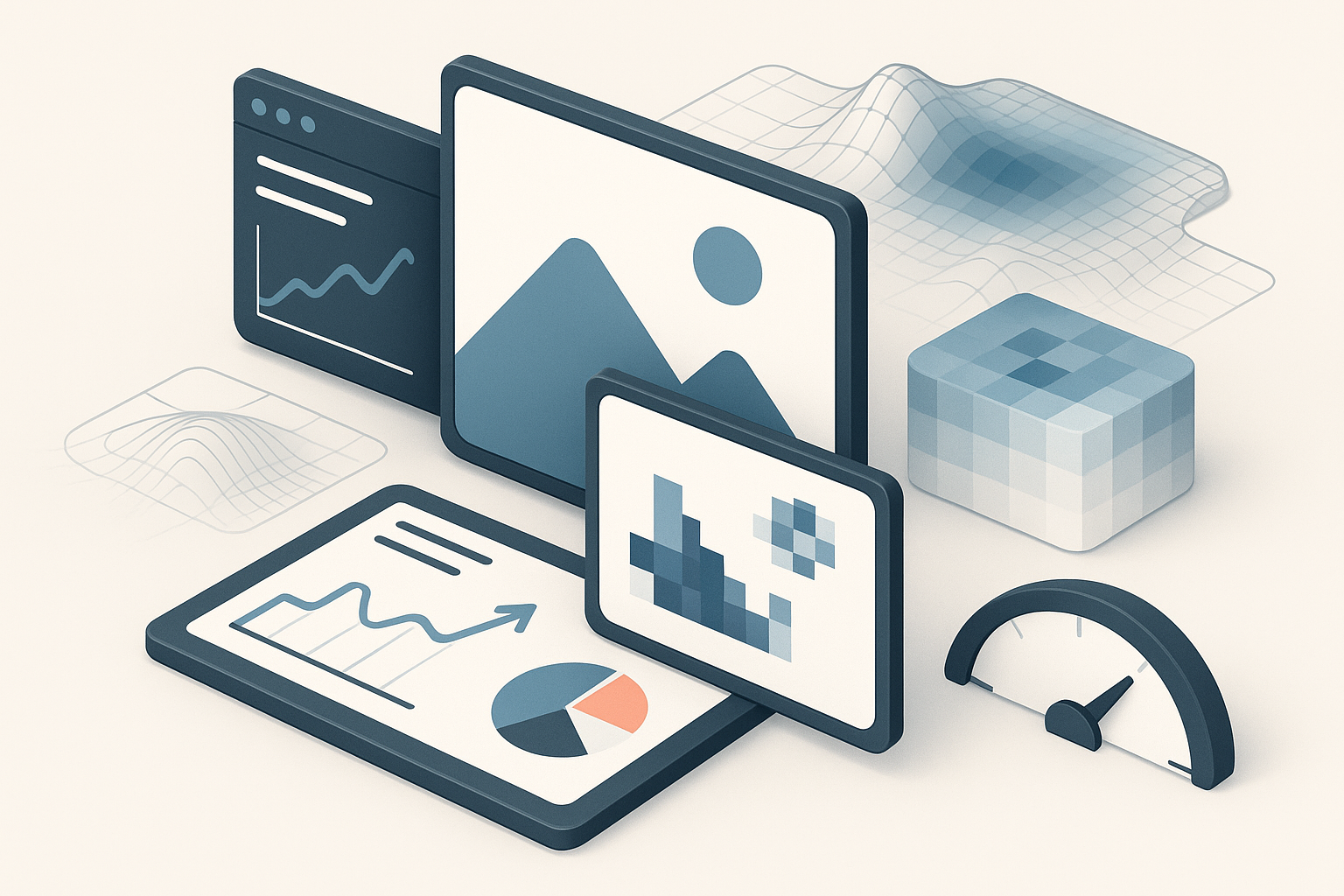 Ilustracion del articulo sobre Por que las imagenes sobredimensionadas o infradimensionadas en una web son preocupantes, a que afectan y a partir de que ratio se deben optimizar para mejorar posicionamiento y experiencia de usuarios. Infradimensionadas se ven pixeladas y dan mala imagen. Sobredimensionadas aumentan la carga y ralentizan la web tanto por tráfico como por consumo de memoria en el navegador